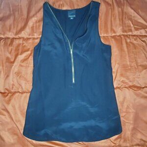 Trouve Black Half-Zip Tank Top Size Small Night out‎